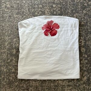 Wild Fable White Hibiscus Tube Top